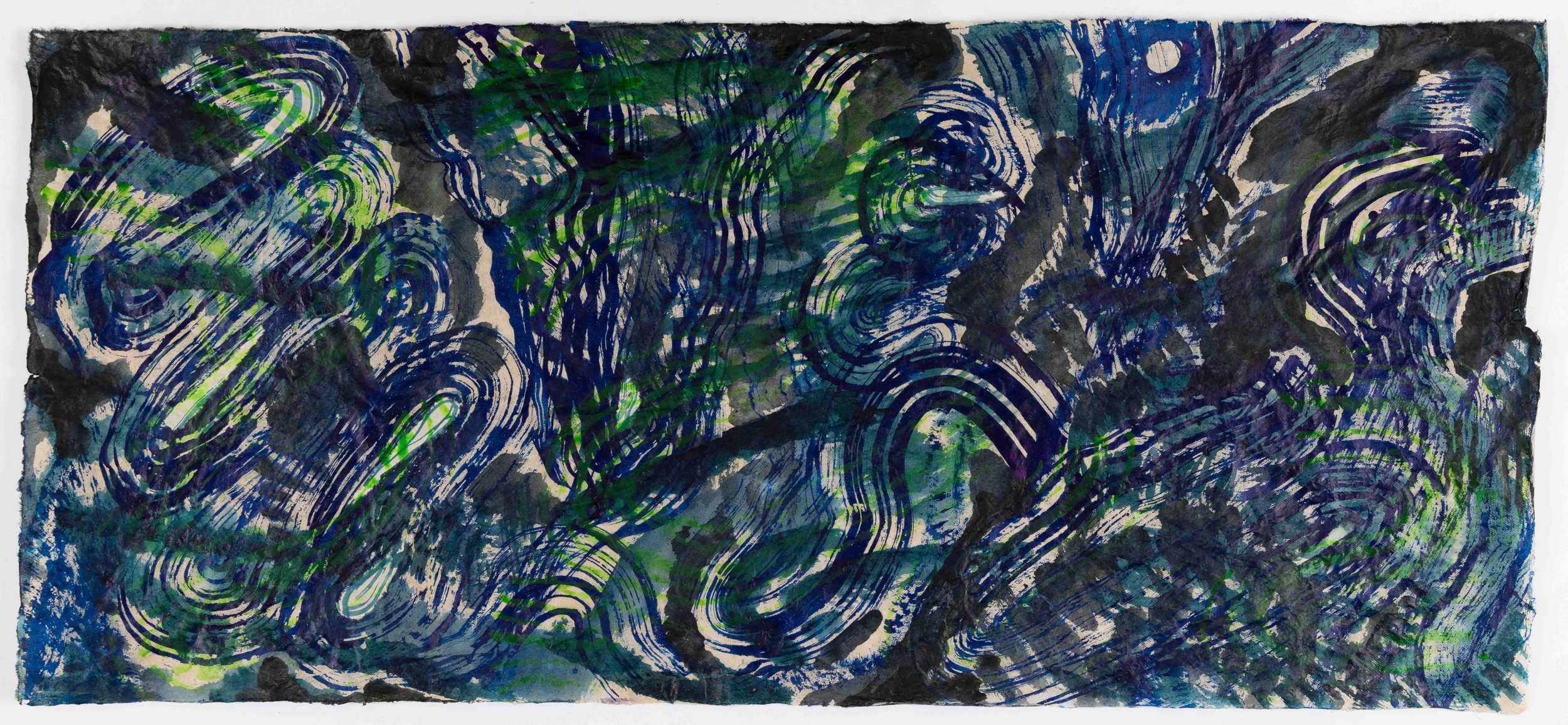 Still and still moving, the river flows, 5